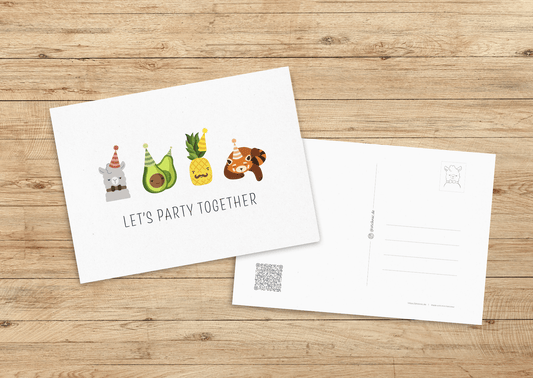 Party together - Recycelte Postkarte
