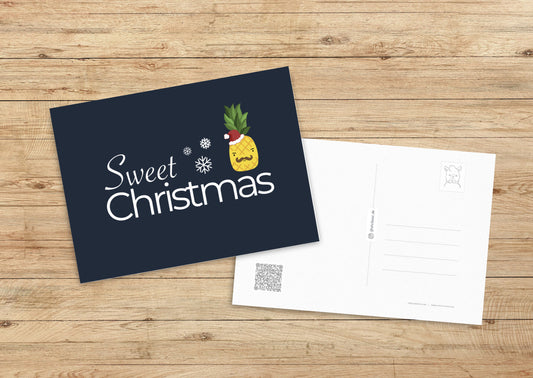 Weihnachts Ananas - Recycelte Postkarte