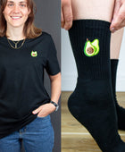 Avocado Socken & T-Shirt - [Schwarz] - Unisex Bundle