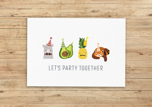 Party together - Recycelte Postkarte