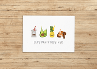 Party together - Recycelte Postkarte