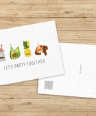 Party together - Recycelte Postkarte